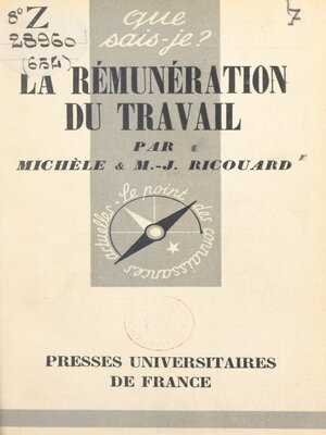 cover image of La rémunération du travail